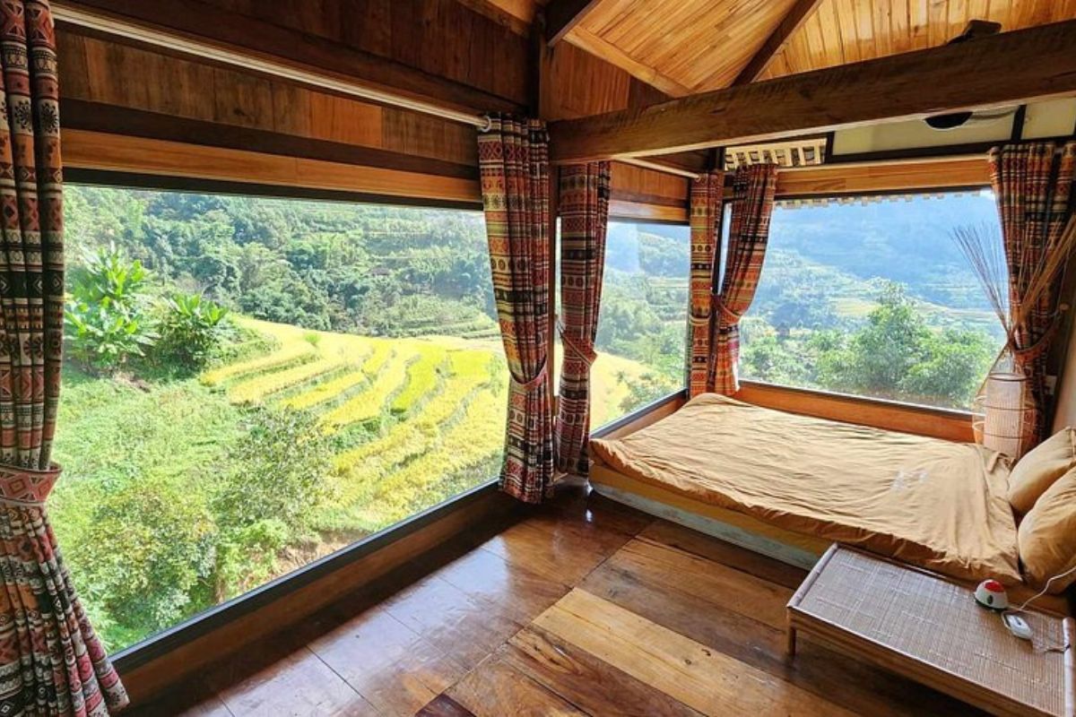Good View of rice paddy field from Homestay Khuoi Khon Village